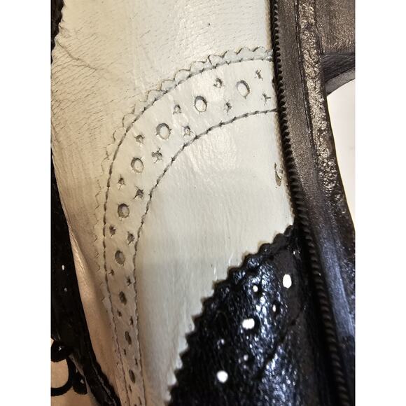 Stacy Adams Leather Oxford Wingtip Two Toned Black/White Dress Shoe Size‎ 9.5M - Picture 11 of 11